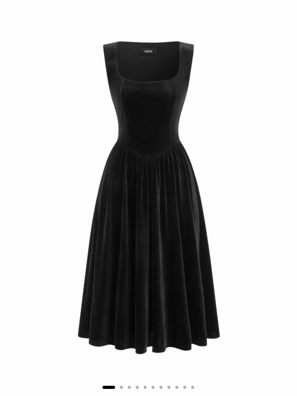 Cider Sleeveless Black Velvet Lace-Up Dress Small